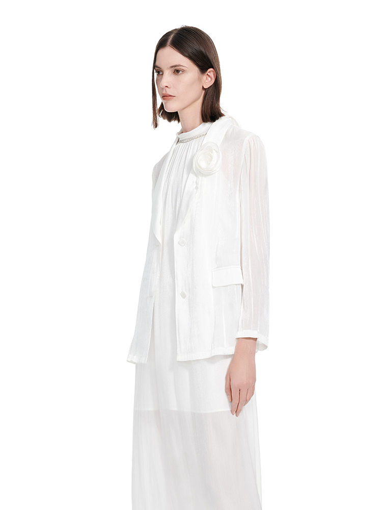 YES BY YESIR | Ye Qians 3D Floral Streamer Yarn Long Suit with Ethereal Elegance-ARIANNA.