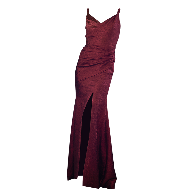 GOUDIN bridal rose red light luxury banquet dinner dress-NINA.