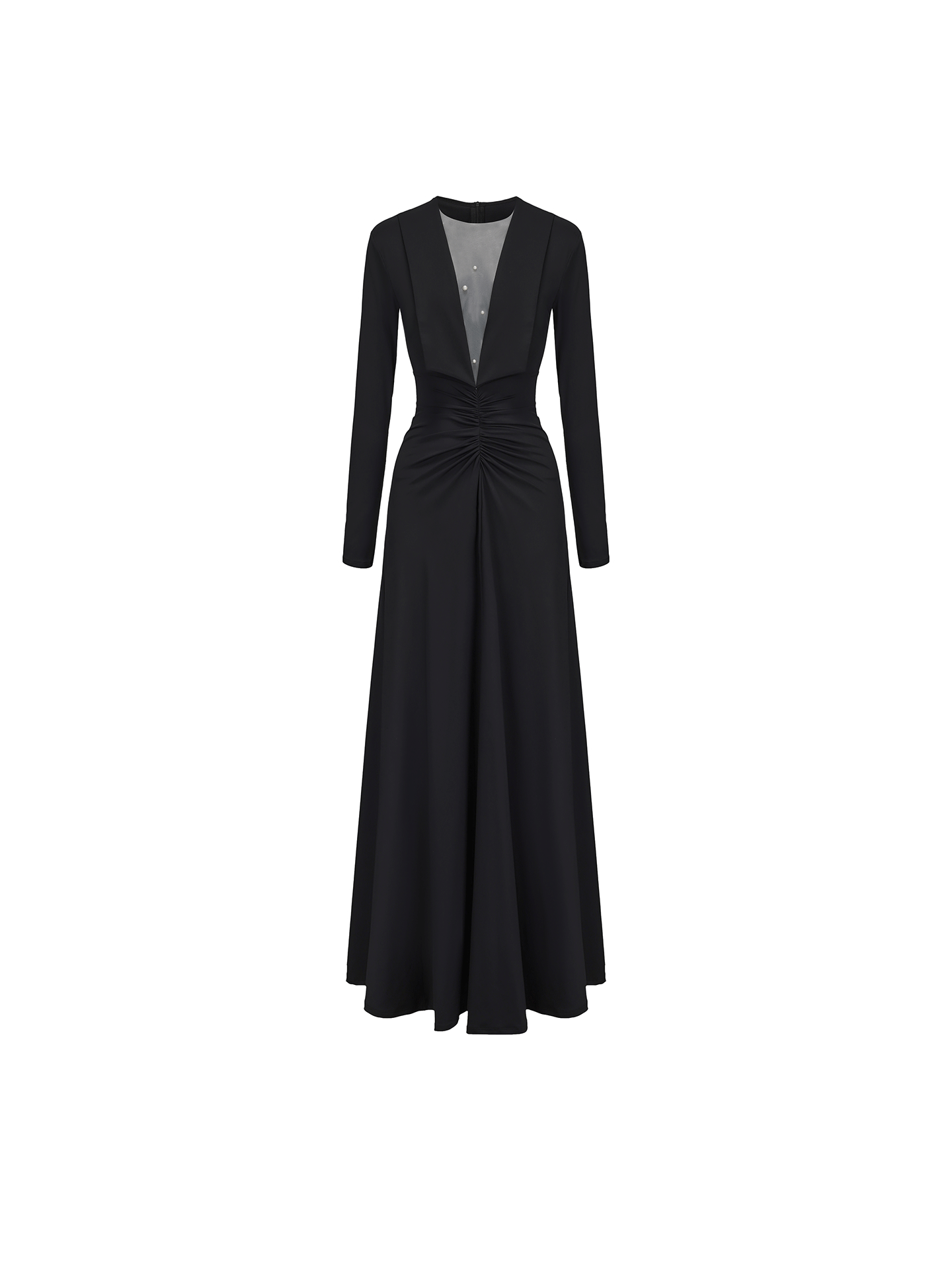 ATELIER MISS LU V-Neck Large Swing Long Sleeve Dress - EMBAD.