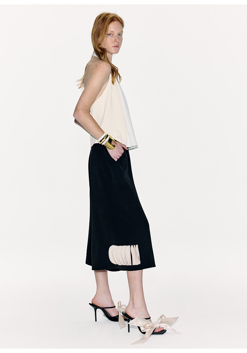 ATELIER MISS LU color-block design backless halterneck A-line vest top - ENERGY