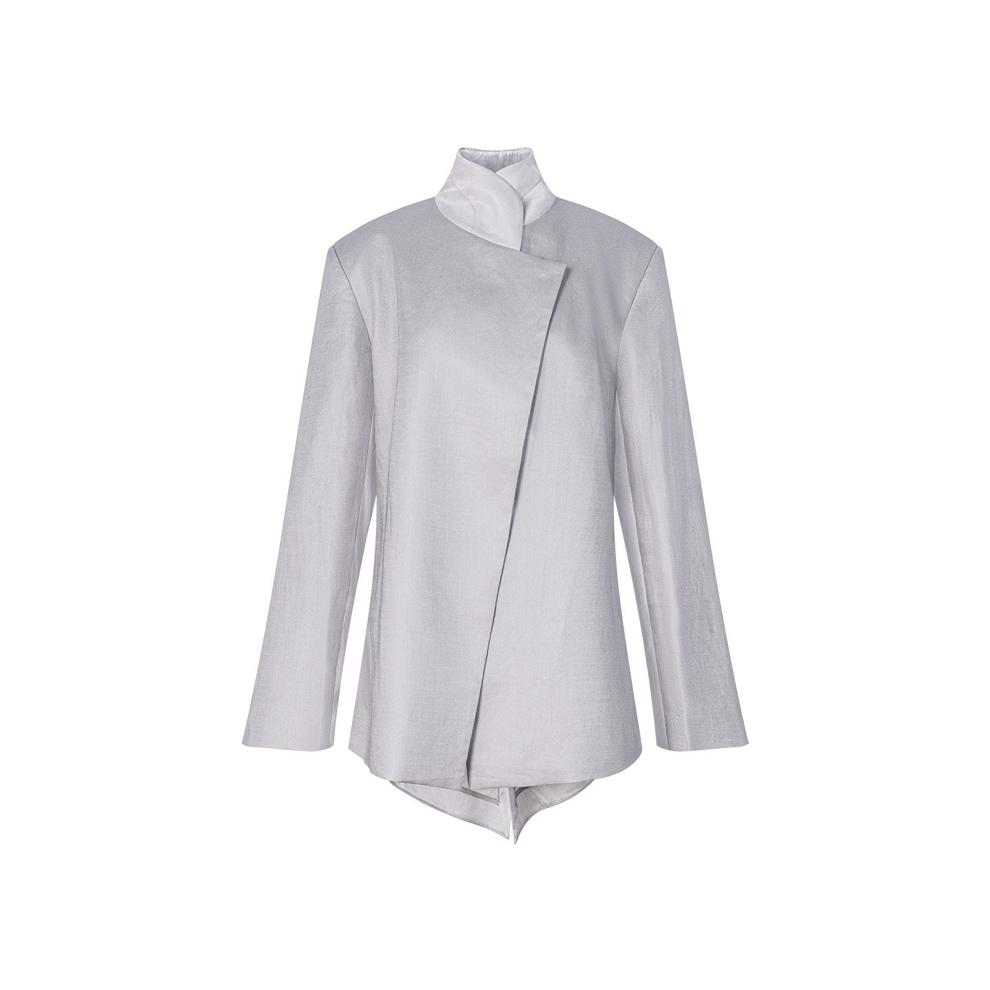 TUYUE Mulberry Silk Linen Stand-up Collar Slim Suit - HARPER.
