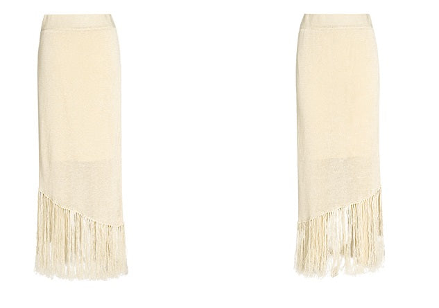 ZHUCHONGYUN irregular linen knit straight skirt - MOROW.