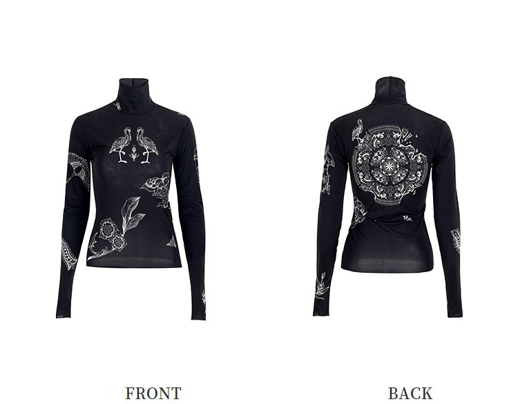 ZHUCHONGYUN black high-neck long sleeve top-HATAKE.