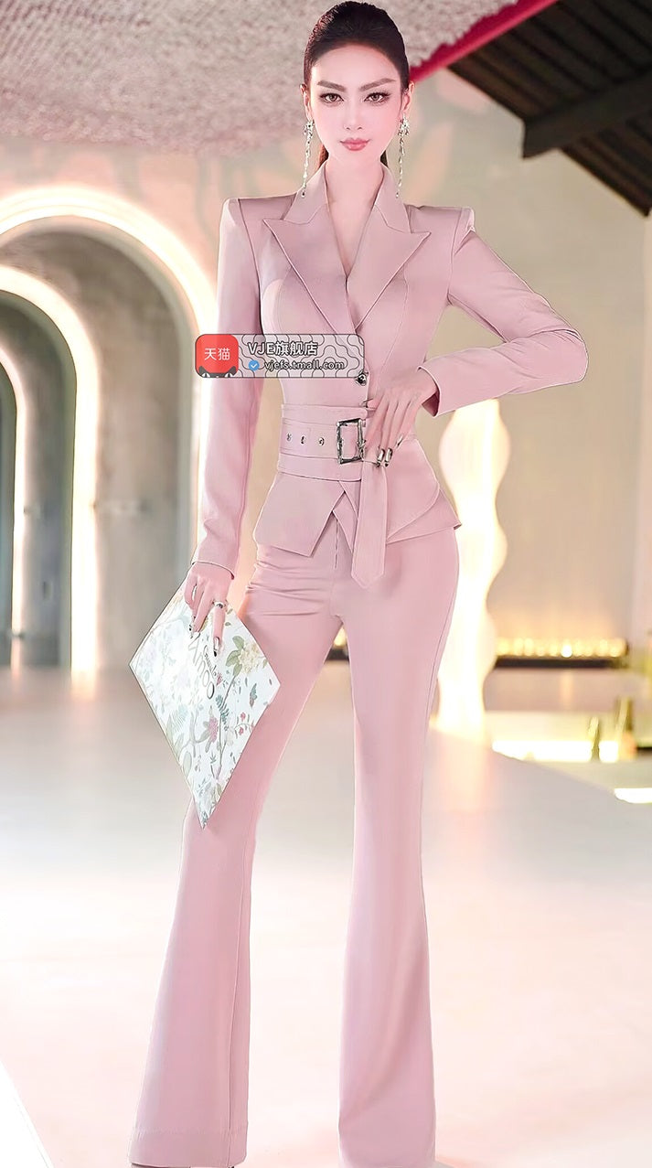 VJE New Waist Top Micro Flared Pants Two-Piece Set - NAIM.