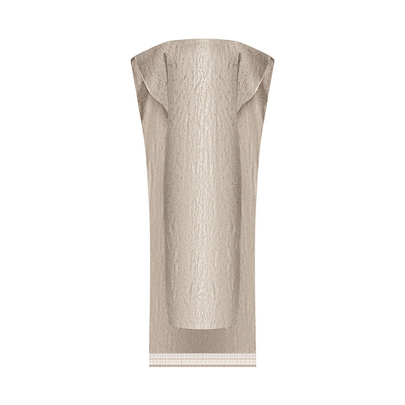 TUYUE Linen Fringe Open Back Slit Light Dress Dress- HAZEL.