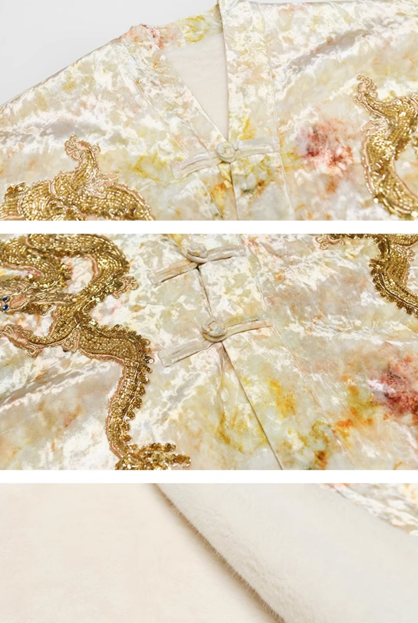 HECO 100% polyester tie dye long sleeve beige Jacket Sense Women's Top - glad.