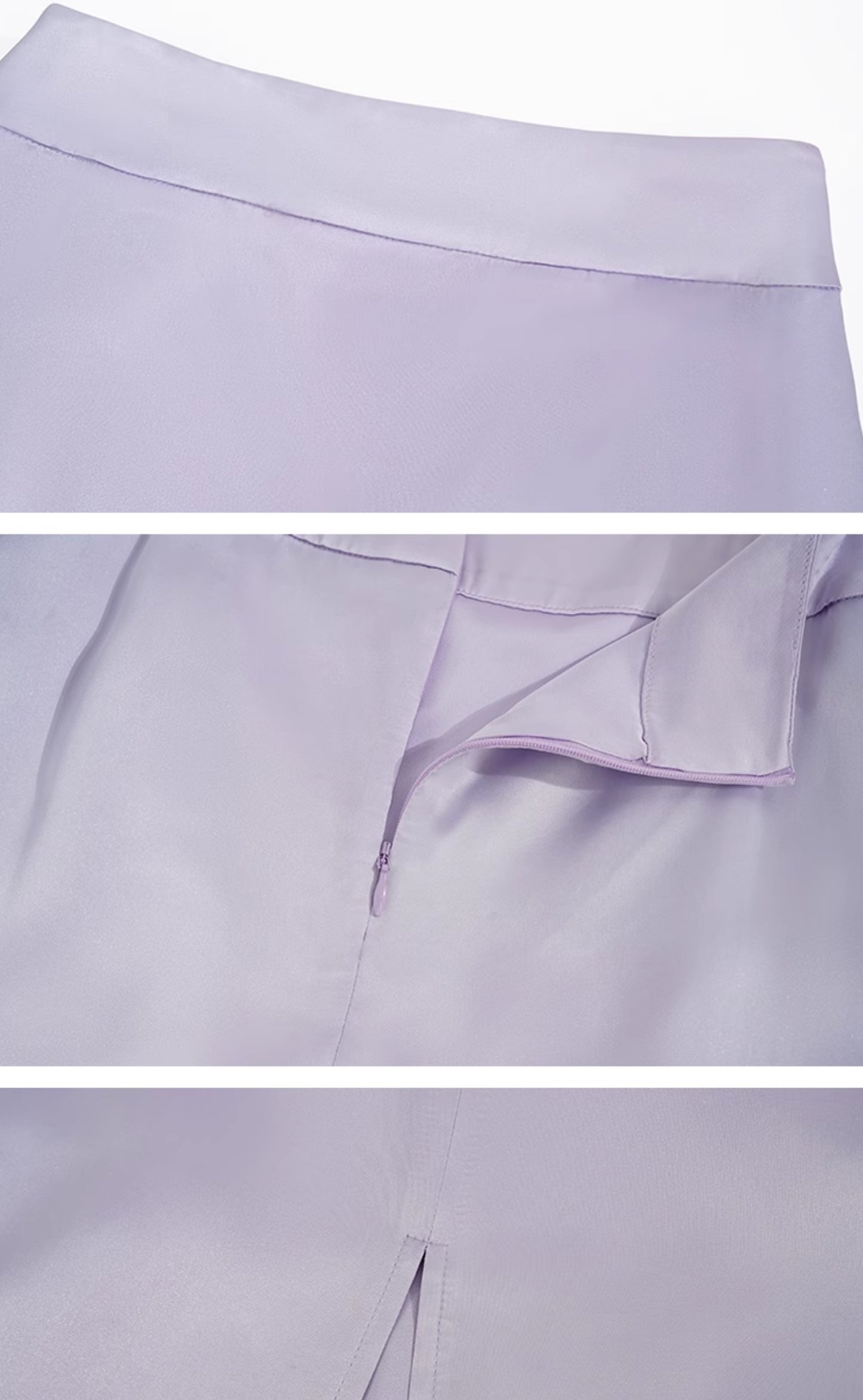 HECO High-waisted purple black white back slit skirt Hip Girl - spirit.