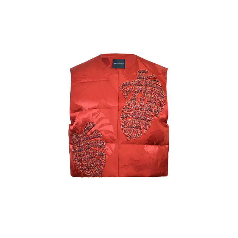 M essential Mackay designer Hagakure embroidered vest pant top- view.