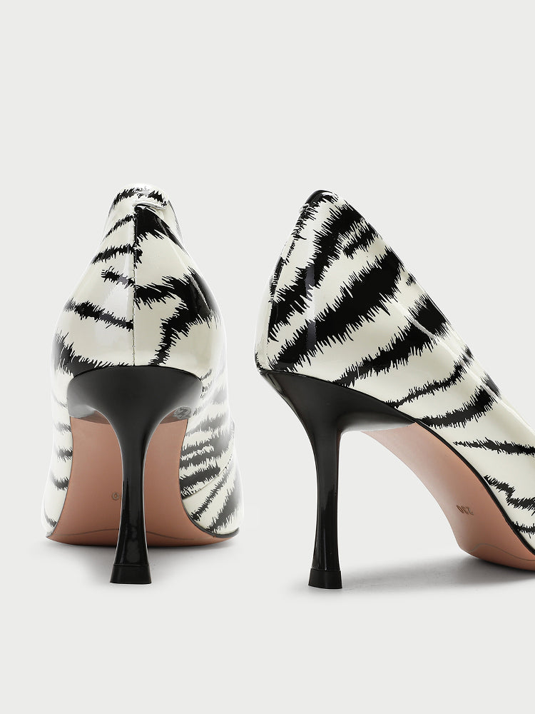 pjjuu shallow pointed leopard print pumps shoes - EFFECT