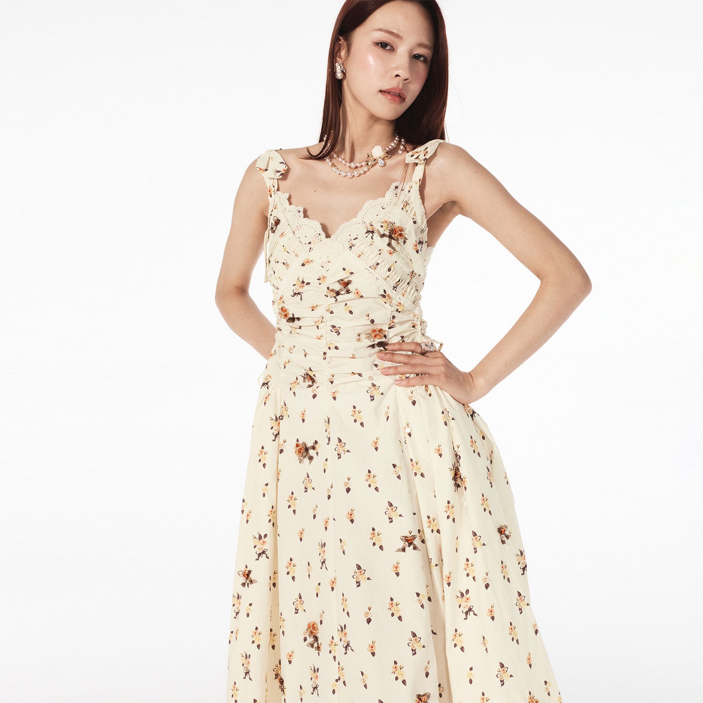 FAME wave pastoral style floral slip dress - ASTA