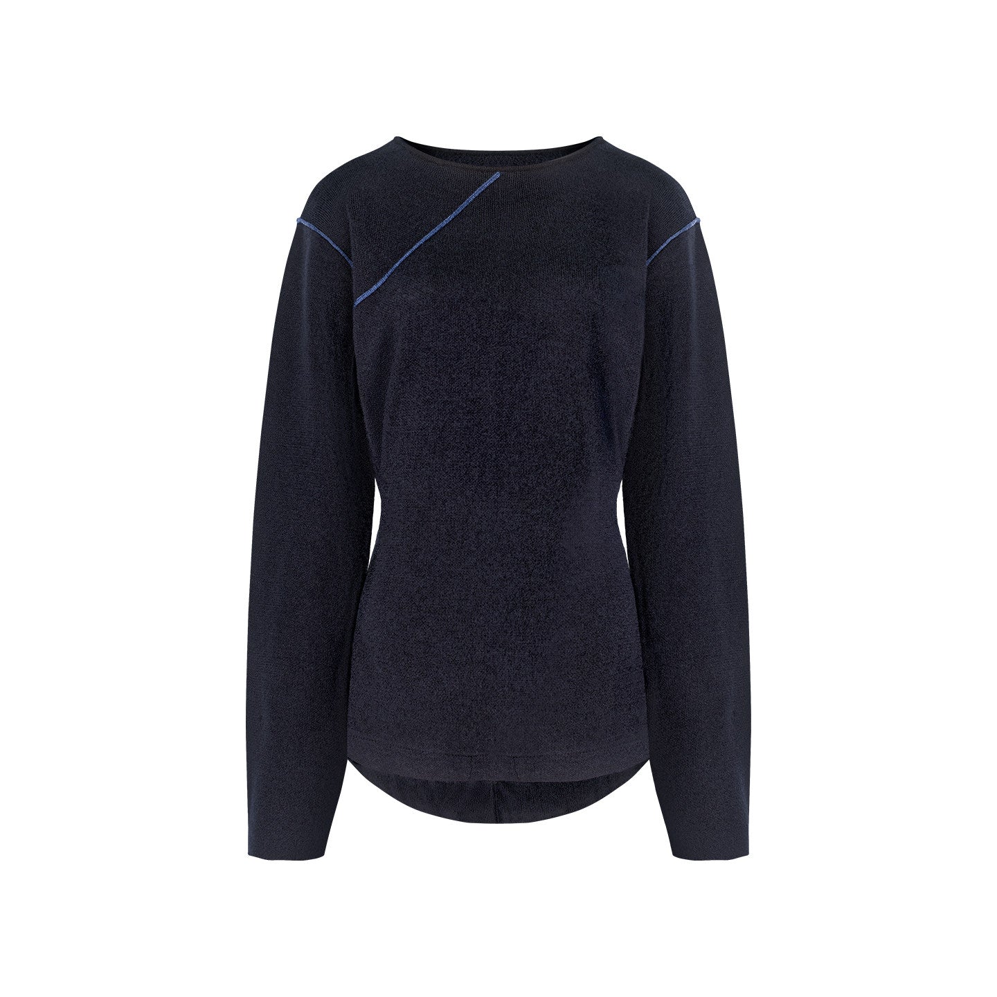 TUYUE Wool Crew Neck Shoulder Knitted Long Sleeve Top - JOYCE.