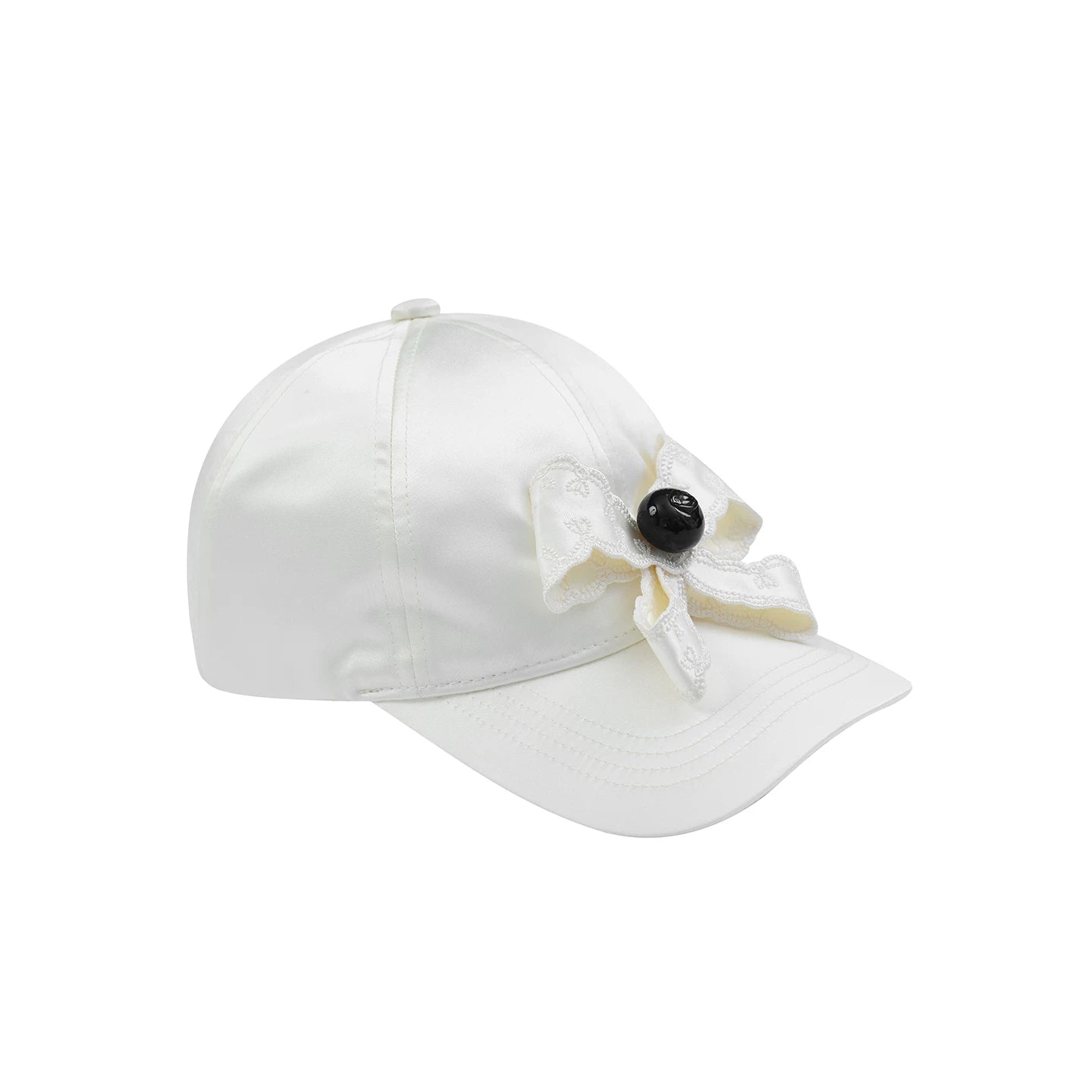 FAME White satin bow hat - HARPER
