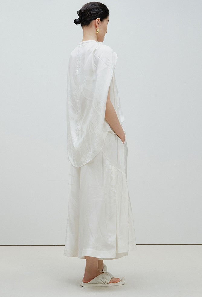 ZHUCHONGYUN summer white loose long wide-leg pants--NATSUKI.