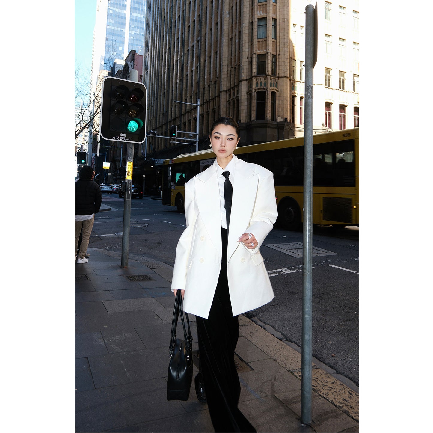 MEI SANGUAN Silhouette Blazer & Floor-Length Skirt Suit Set - BARRY