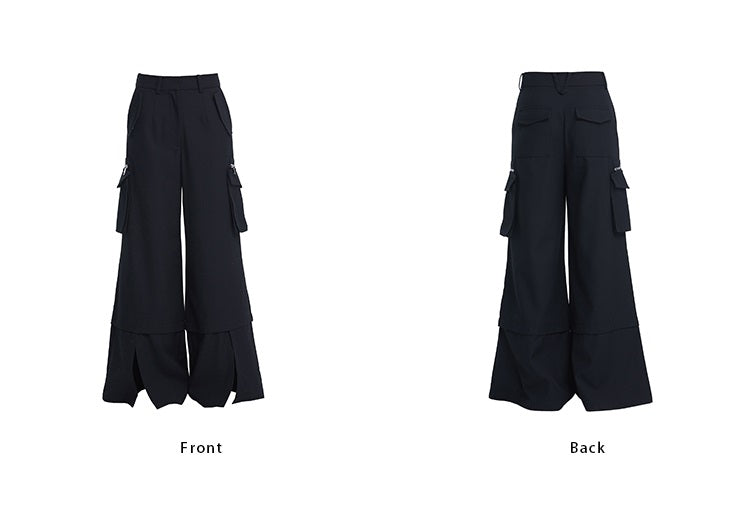 TINY IN Pocket Detachable Loose Track Cargo Pants-NIA