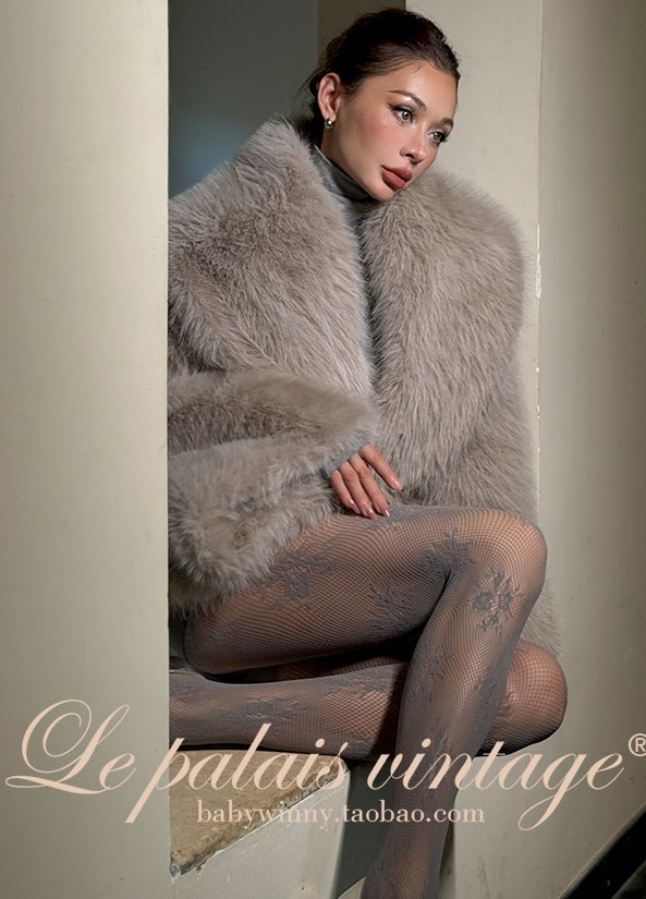 Le Palais Vintage fur coat woolen trousers-DIOR