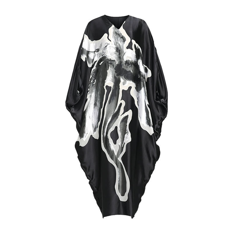 ZHUCHONGYUN V-neck loose slim maxi dress-ZOEY.