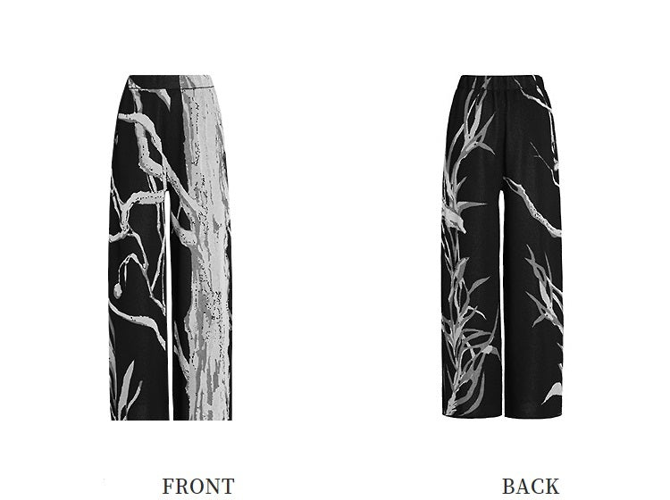 ZHUCHONGYUN jacquard wide-leg knitted trousers and top outfit set-NANCY.