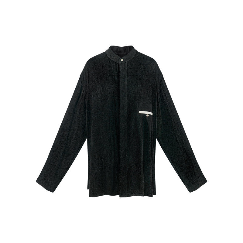 TUYUE white linen loose crew neck long-sleeved shirt - HOPPER.