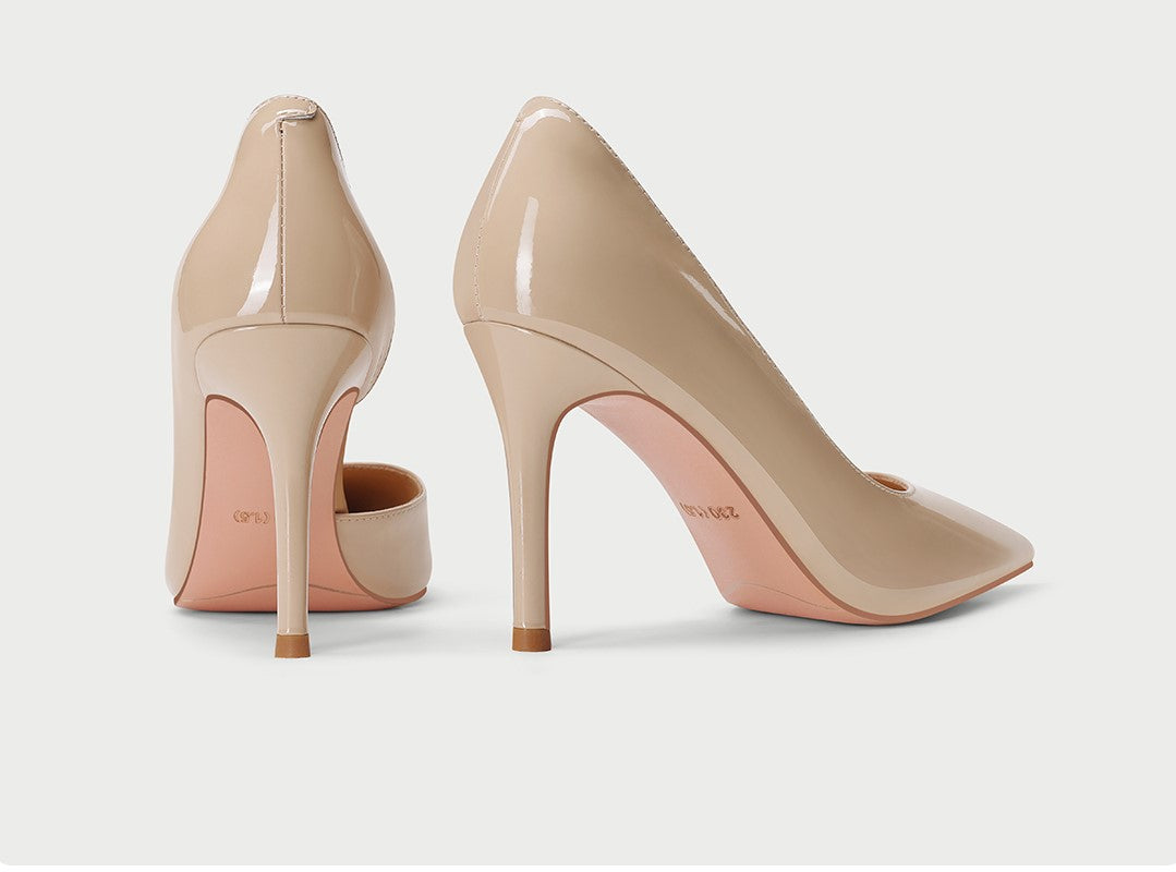 PJJUU nude pointed toe stiletto shoes - SMUG.