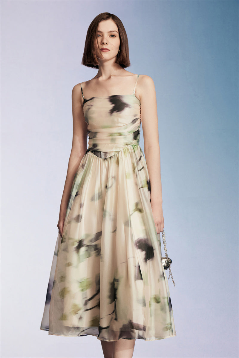 PURITY cocktail morandi-print organza slip dress- Rome S / As shown PURITY cocktail morandi-print organza slip dress- Rome S / As shown