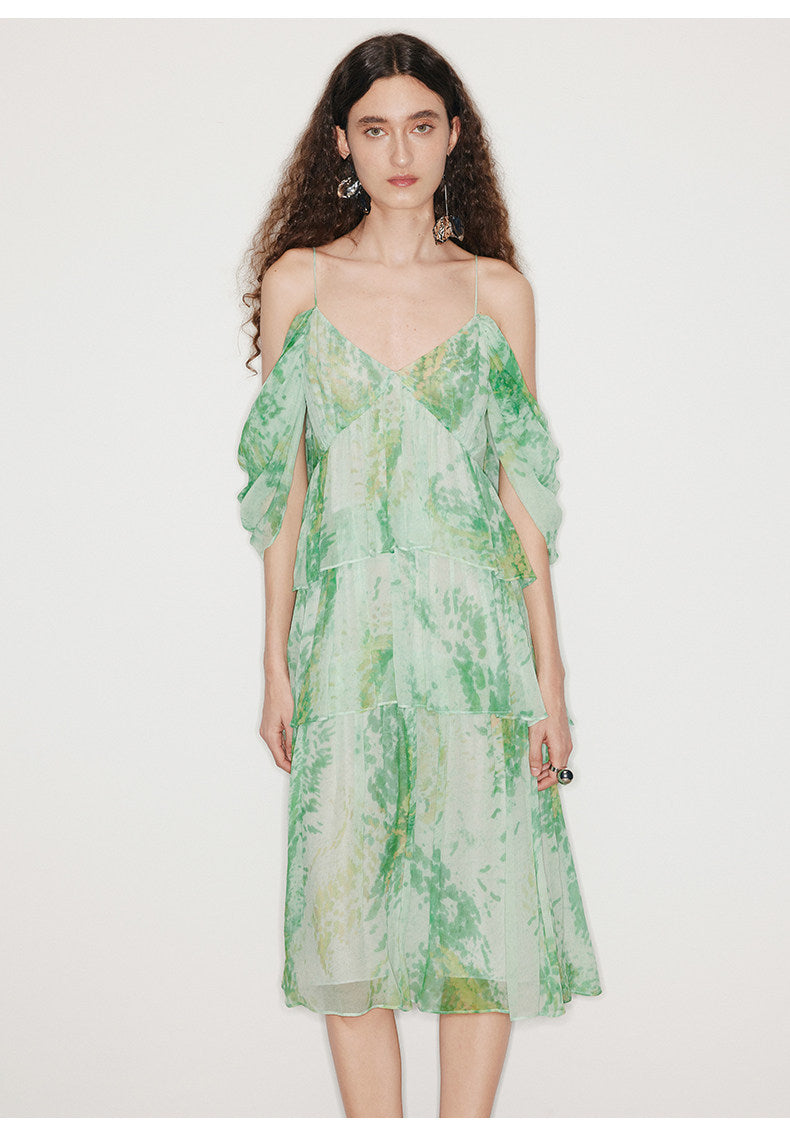 ATELIER MISS LU layered panelled off-the-shoulder slip dress - MICAH