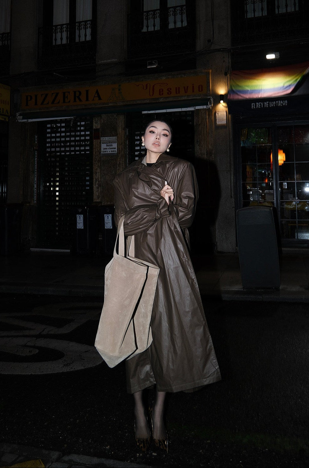 MEI SANGUAN Brown double-breasted thin loose trench coat - TURNER