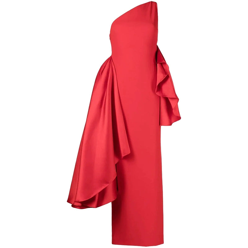 GOUDIN women's red engagement light luxury dress-EVE.