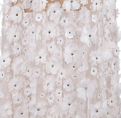 Wardrobes by Chen Elegant Off white Sleeveless Flower Wedding Dress-Babie