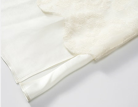 COMME MOI white silk embroidered midi dress - ISREAL.