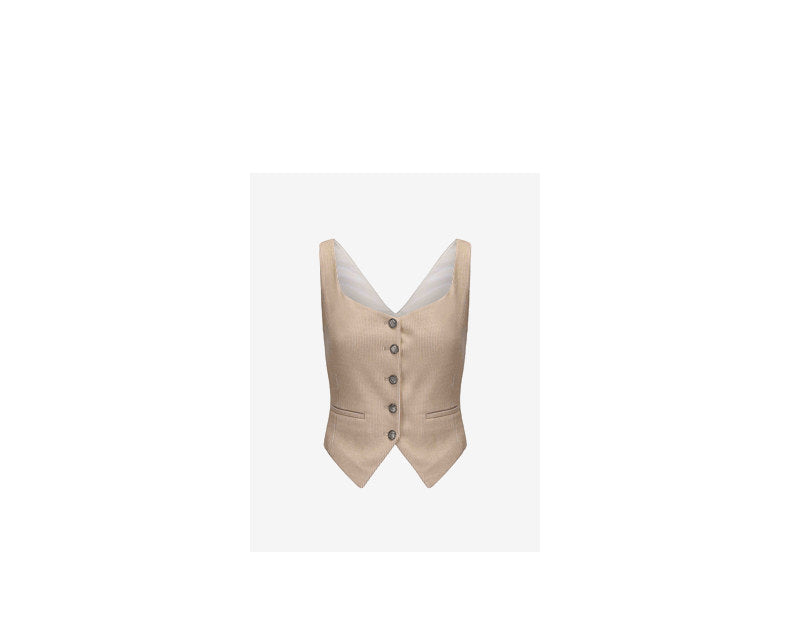 ATELIER MISS LU French Tweed Cropped Vest Top - MAKER