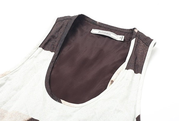 ZHUCHONGYUN flower manuscript sleeveless oriental cocoon dress-STORK.