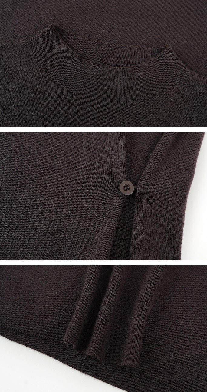 HECO Waist Side Buckle Stand Collar Knitted Short Sleeve Top- BLOOD.