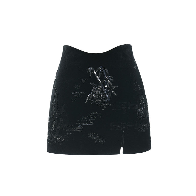 FAME Pavilion Heavy Industry Embroidery Short Skirt- BROOKE