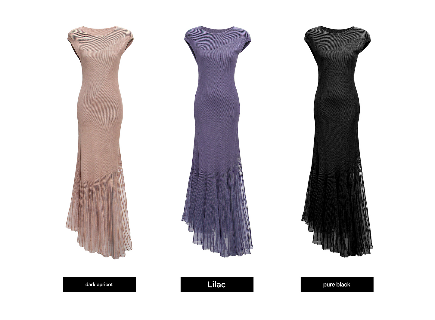 WANGXO | Custom-Woven Silk Organza Panel Sheer Umbrella Hem Dress -YUNI.