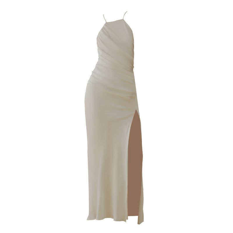 GOUDIN light luxury banquet evening high-end light dress-OLIVE.