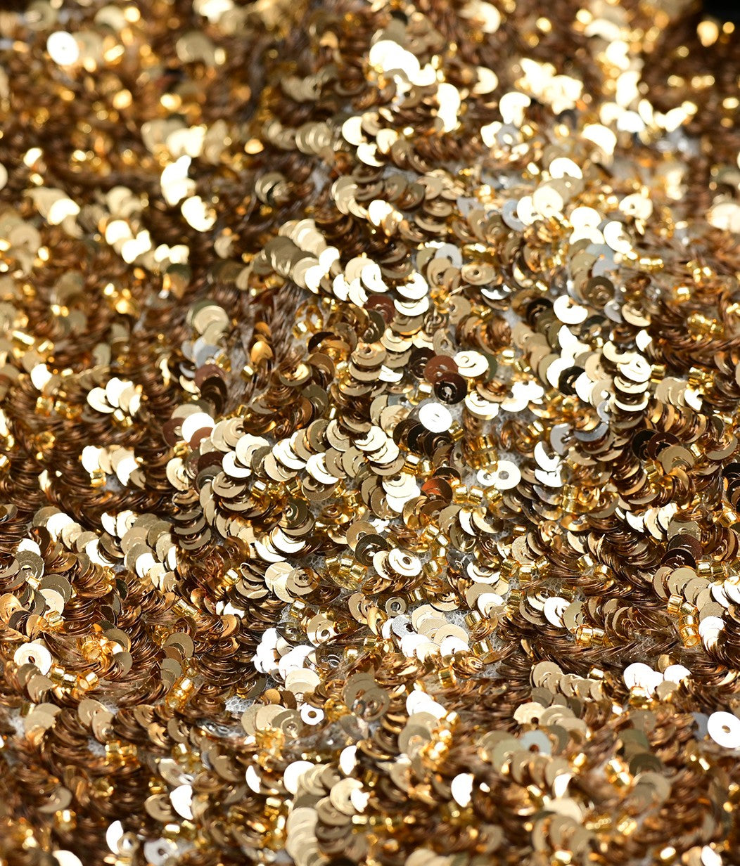 YES BY YESIR gold fan mini skirt - GLORY.