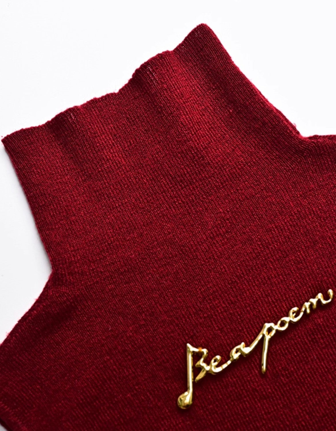 YES BY YESIR Ribbed texture turtleneck knitted vest - GLORY.