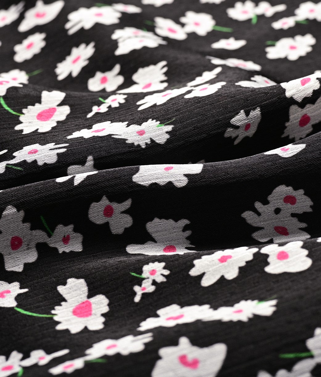 YES BY YESIR | Ye Qians Floral Daisy Suspender Midi Dress with Gentle Garden Poise -MARIGOLD.