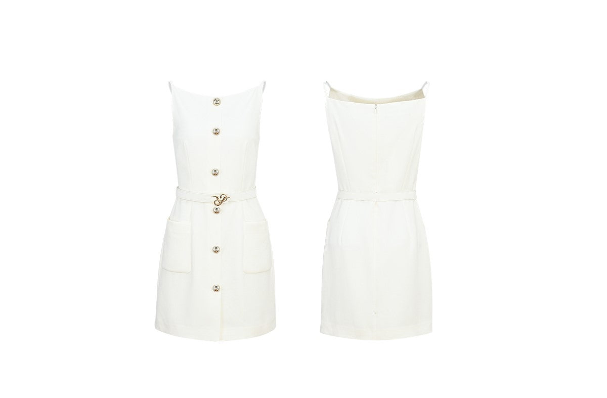 YES BY YESIR | Ye Qians Möbius-Inspired Snake Ring Slip Dress with Sculptural Vest -LILIANA.