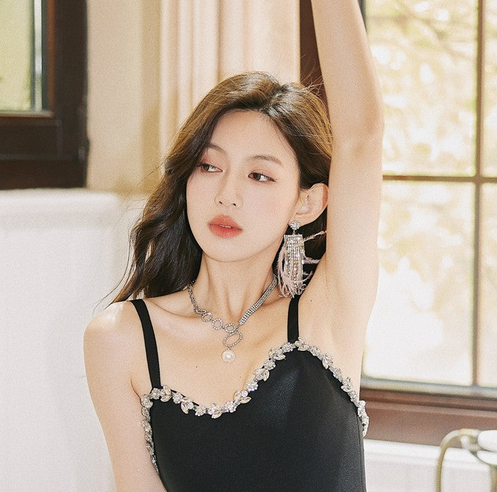 DOLLY Luxury Ostrich Feather Tassel Chic Earring-KIKI