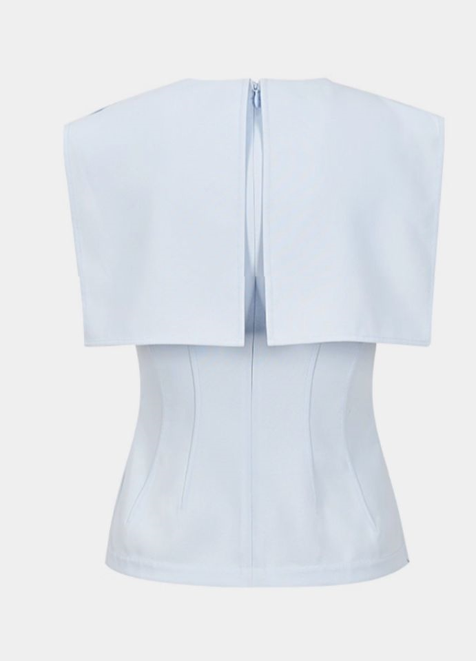 YES BY YESIR | Deconstructed Layered sleeveless Chiffon Shirt - SORALIA.