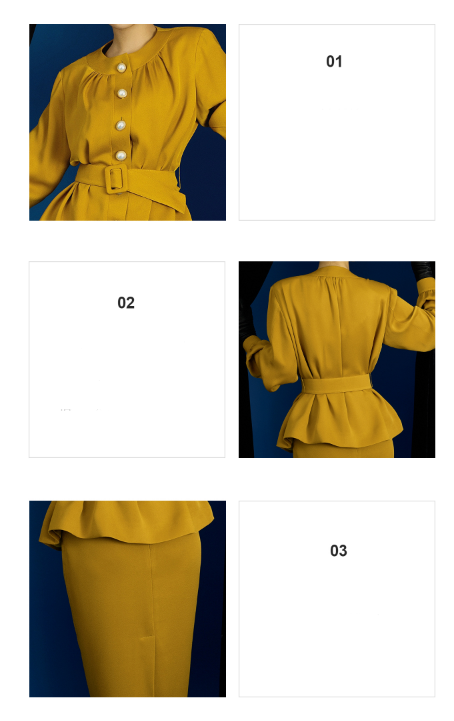 French retro vintage custom turmeric folds loose and thin suit skirt- Yanfei