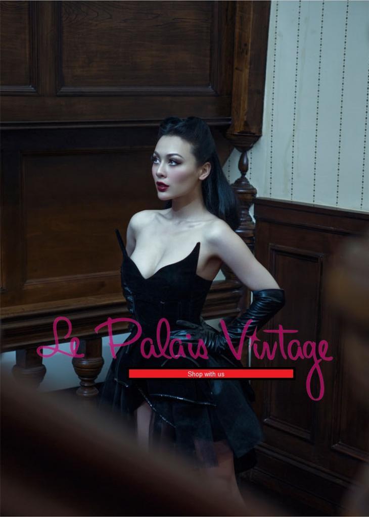 Le Palais vintage gothic retro pinup fishbone corset swallowtail velvet black swan dress- Nito.