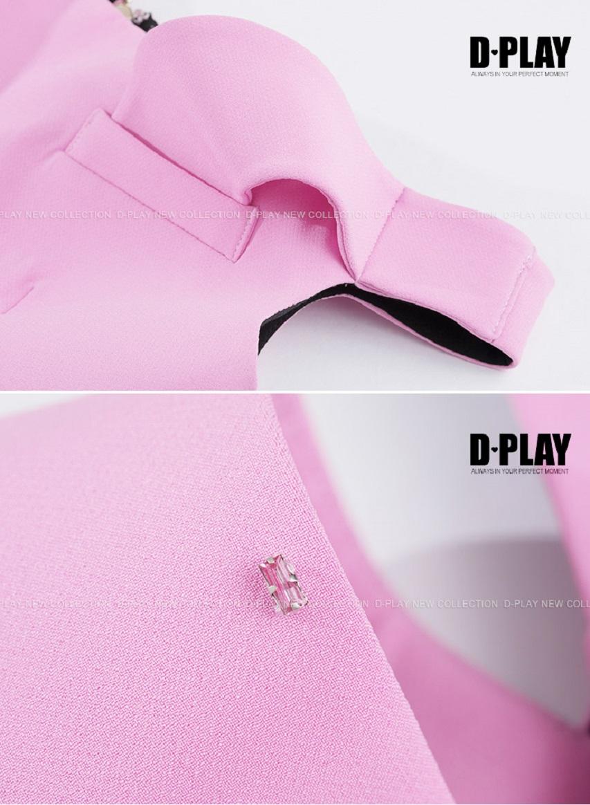 FINAL SALE Rose Pink off shoulder neckline sleeveless skater cocktail wedding dress - mi