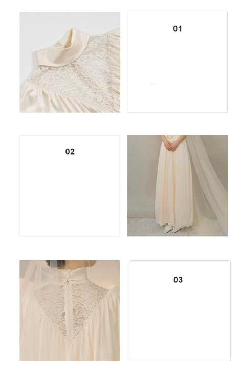 Vintage milky white silk wedding dress - Corla