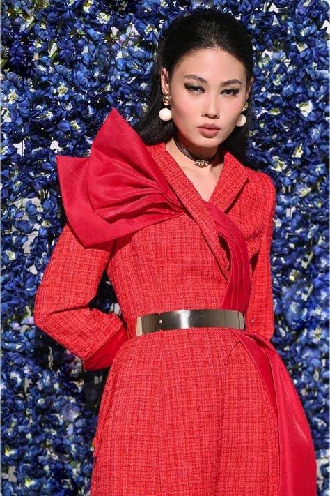 Elegant Folded Lapel Midi Designer Inspired Tweed Dress- ChiChi XL / Black Elegant Folded Lapel Midi Designer Inspired Tweed Dress- ChiChi XL / Black