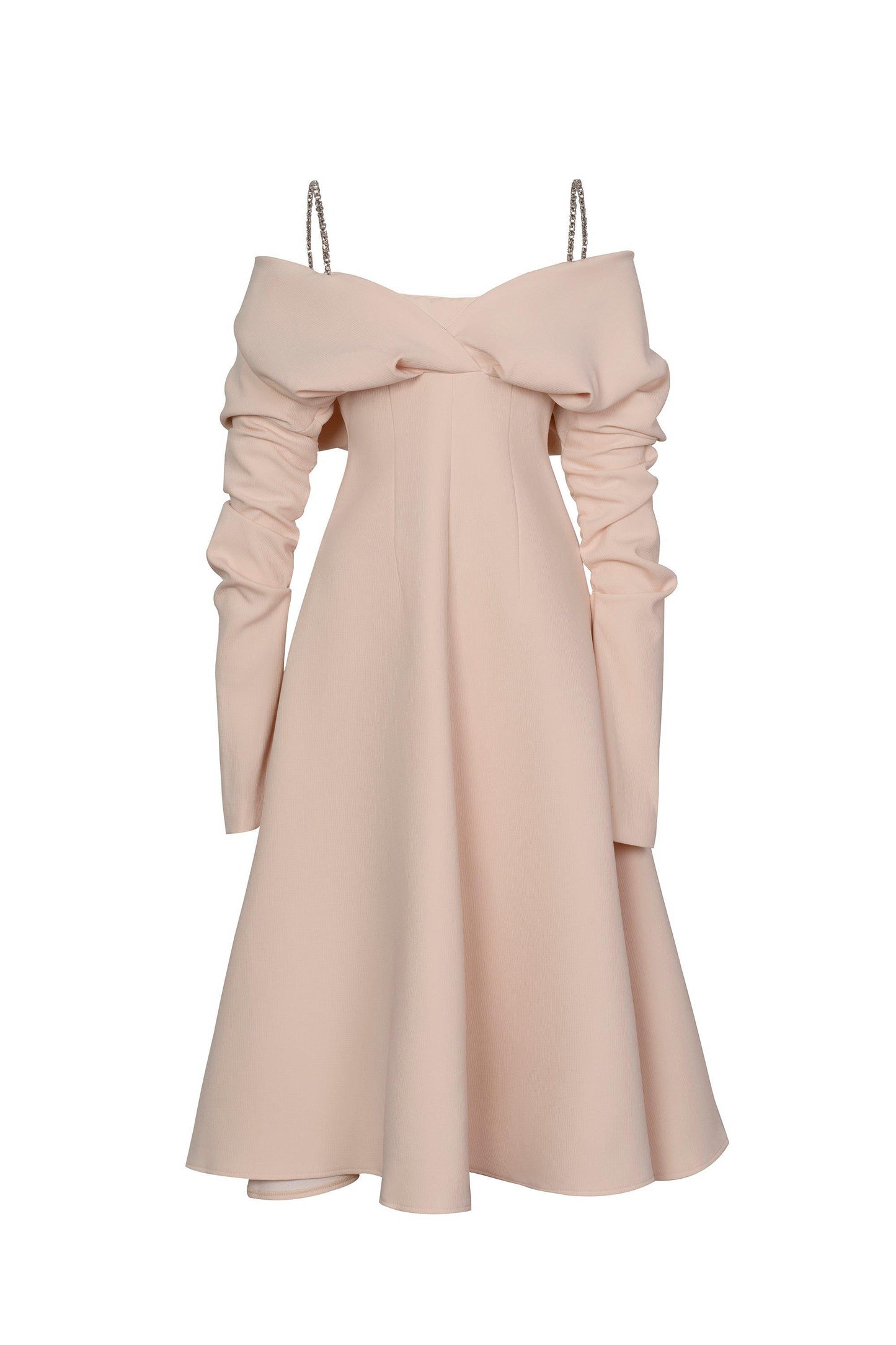 MIDI DRESS WITH CRYSTAL STRAPS-Madison