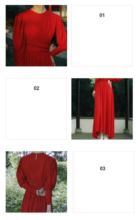 Red Pleated retro long-sleeved irregular skirt dress- Ctegoria