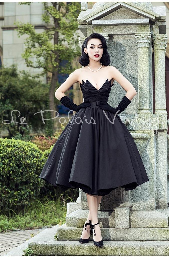 Le Palais vintage retro strapless 1950 ball gown LBD dress- Wali Le Palais vintage retro strapless 1950 ball gown LBD dress- Wali
